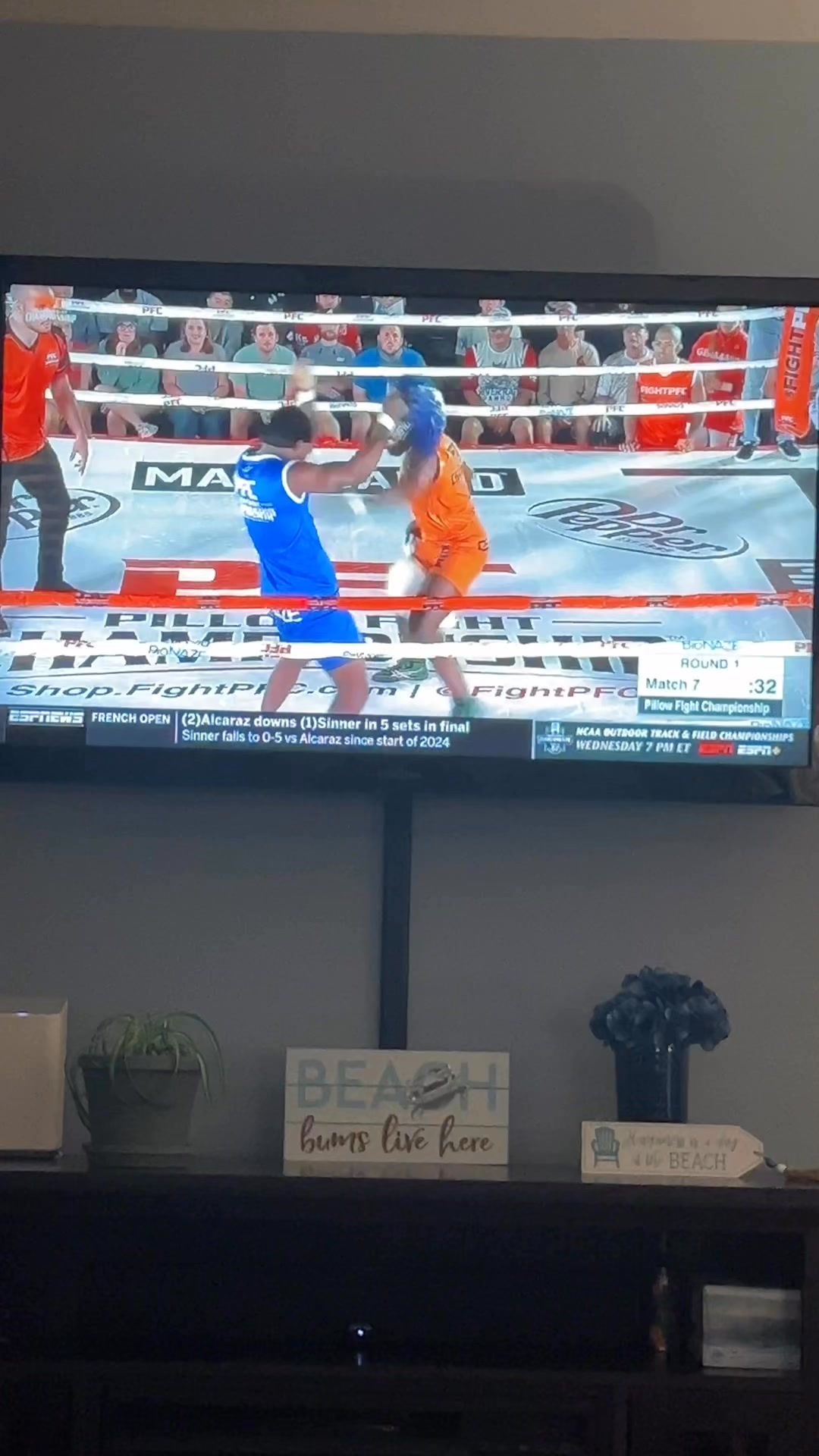 Is anyone else seeing this?! Pillow Fight Championship?!