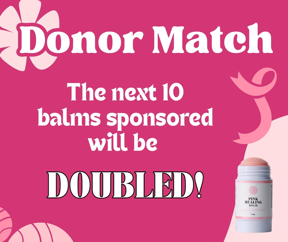 💗 LET’S SPREAD SOME HEALING & HOPE! 💗

We’re on a mission to donate 60 Pink Healing Balms to Shore Memorial Hospital—one for every patient currently undergoing cancer treatment.

🫶 Thank you so much to everyone who already donated!
🎯 Goal: 60 sponsored balms
✅ Current progress: 39/60

✨ And guess what? We’re making it even MORE impactful…

👉 The next 10 balms sponsored will be DOUBLED!

My friend and I are personally matching the next 10 donations, so your $15 gift actually covers TWO balms!

💖 Comment “I’M IN!” or send me a message to sponsor yours!
