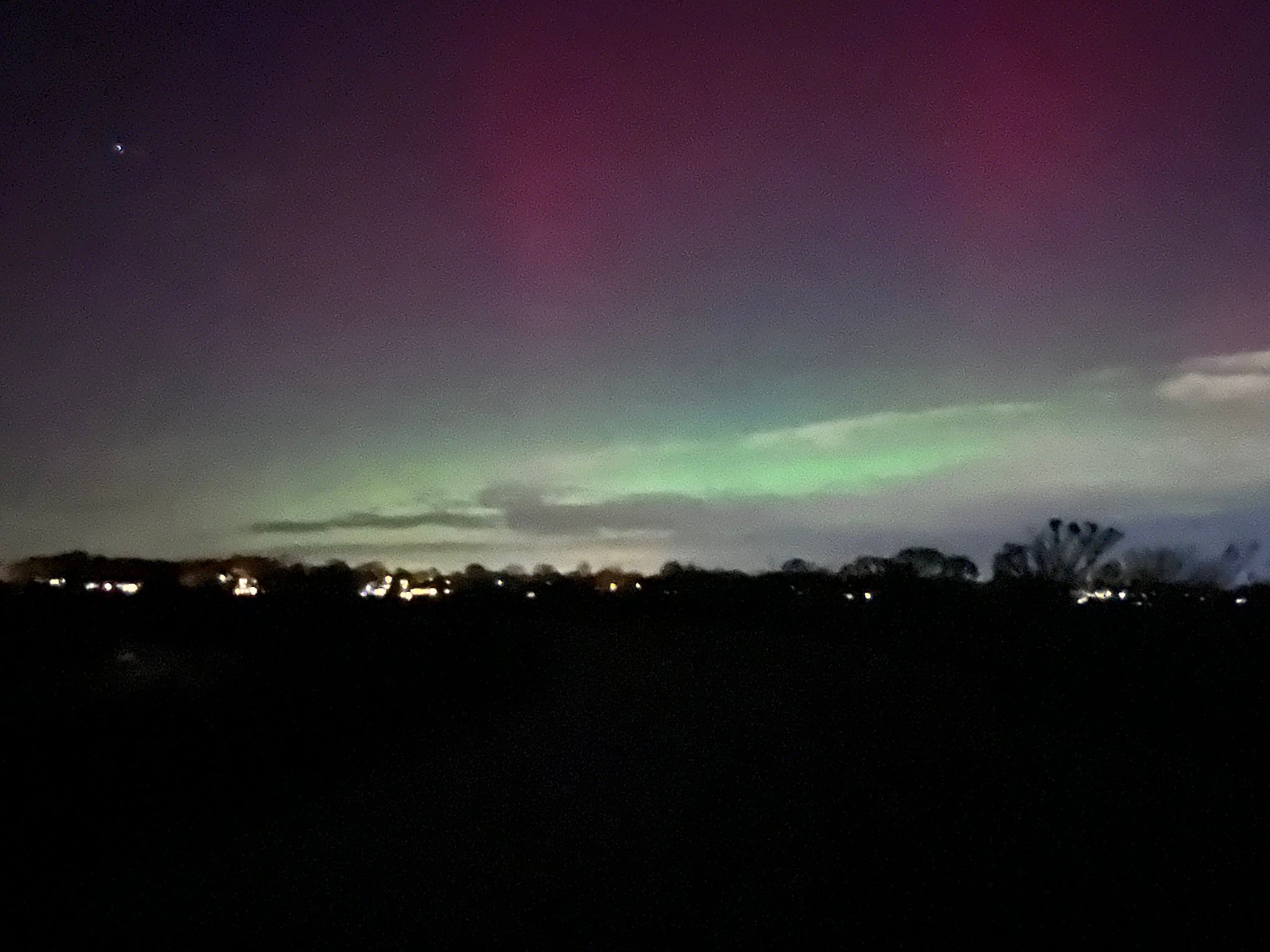Northern Lights! I could only see them through my phone camera. So cool!